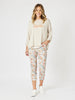 Lyla Floral Print Slim Leg Pant - Natural Floral threadz