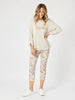 Lyla Floral Print Slim Leg Pant - Natural Floral threadz