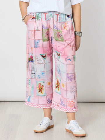 Capri Print Wide Leg Pant 