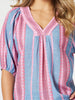 Bloom Stripe Top - Indigo Pink