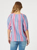 Bloom Stripe Top - Indigo Pink