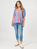 Bloom Stripe Top - Indigo Pink
