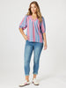 Bloom Stripe Top - Indigo Pink