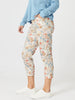 Lyla Floral Print Slim Leg Pant - Natural Floral threadz