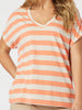 Addison Stripe Tee - Mango Natural threadz