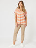 Addison Stripe Tee - Mango Natural threadz