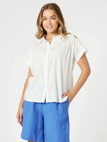 Tropical Embroidered Shirt - White Multi