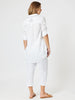 Bella Embroidered Blouse - White / Blue
