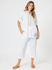 Bella Embroidered Blouse - White / Blue