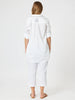 Bella Embroidered Blouse - White / Blue