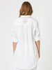 Bella Embroidered Blouse - White / Pink