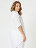 Bella Embroidered Blouse - White / Pink