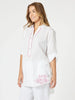 Bella Embroidered Blouse - White / Pink