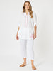 Bella Embroidered Blouse - White / Pink