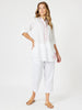 Bella Embroidered Blouse - White / Pink