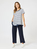 Stripe Frill Me Tee-Navy/White