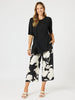Barcelona Floral Print Wide Leg Pant - Black/Natural threadz
