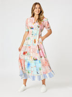 Capri Print Maxi Dress - Pastel Pink Multi