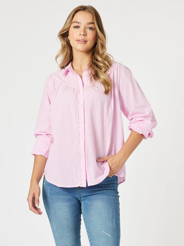 Crayon Stitch Shirt-Pink