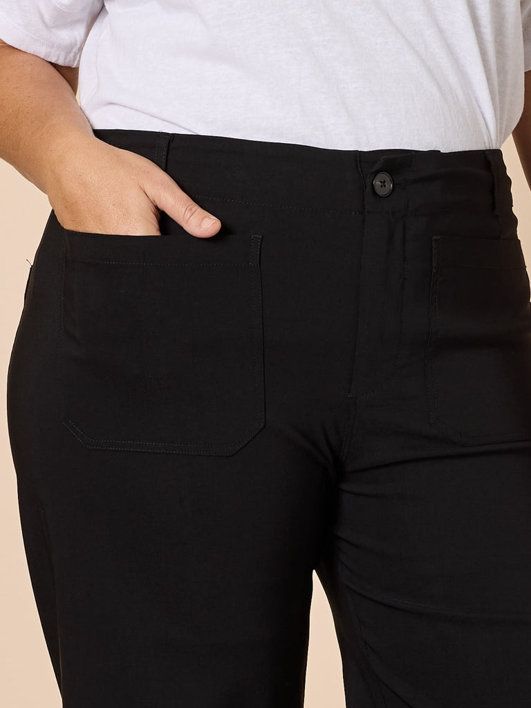 Marine Wide Leg Pant - Black threadz