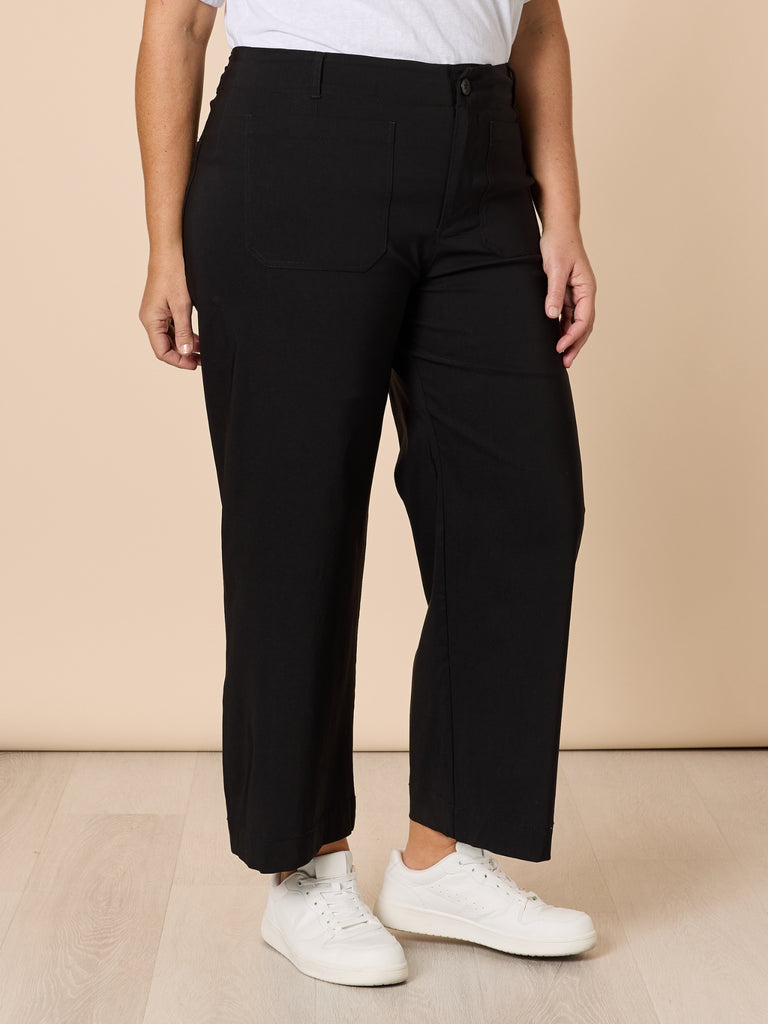 Marine Wide Leg Pant - Black threadz