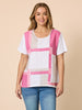 Geometric Top - White / Pink