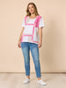 Geometric Top - White / Pink