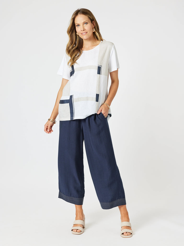 Top Stitch Pant-Navy