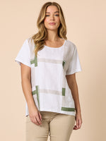 Geometric Print Top - White Basil