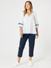 Ric Rac Top - White / Blue