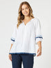 Ric Rac Top - White / Blue