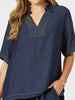 Top Stitch Top-Navy