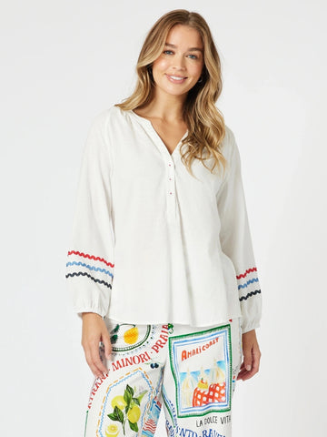 Ric Rac Tunic - White / Blue