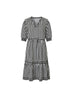 Harlequin Stripe Tier Dress - Black White