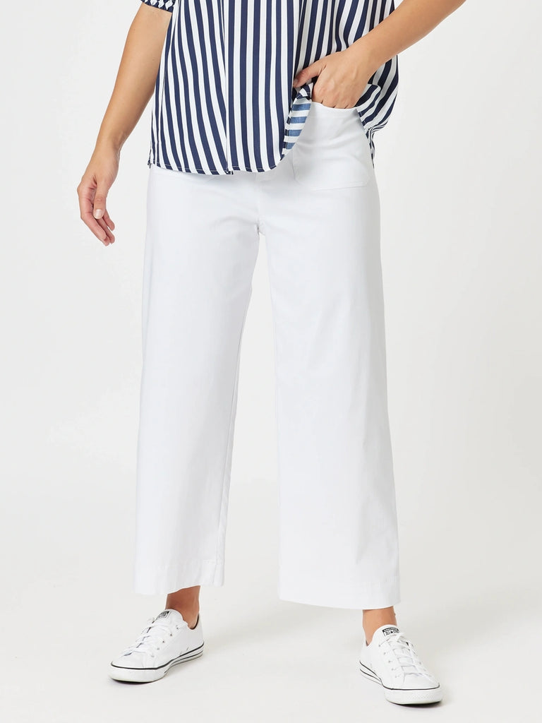 Marine Wide Leg Pant-White