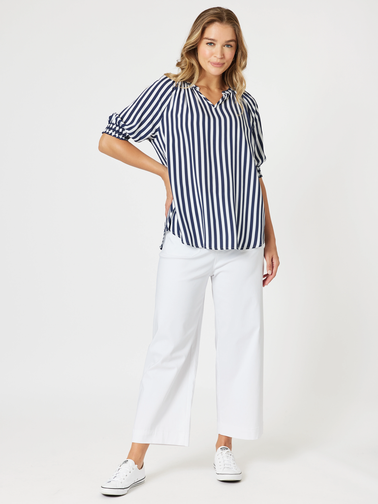 Marine Wide Leg Pant-White