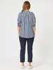 Harlequin Stripe Top-Navy/White