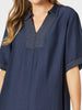 Top Stitch Dress-Navy