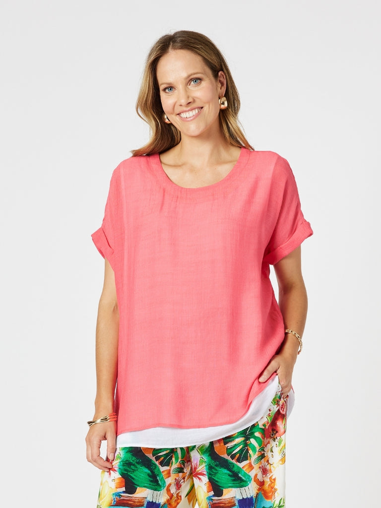 Palma Side Button 2 in 1 - Coral