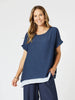 Palma Side Button 2 in 1-Navy/White