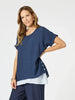 Palma Side Button 2 in 1-Navy/White