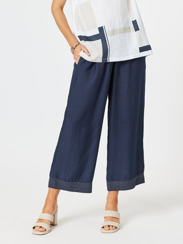 Top Stitch Pant-Navy