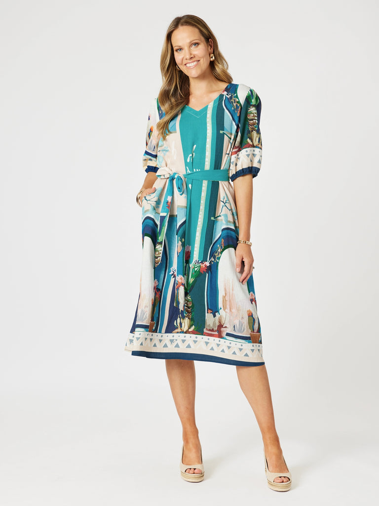 Clarity The Tulum Dress - Blue/Multi