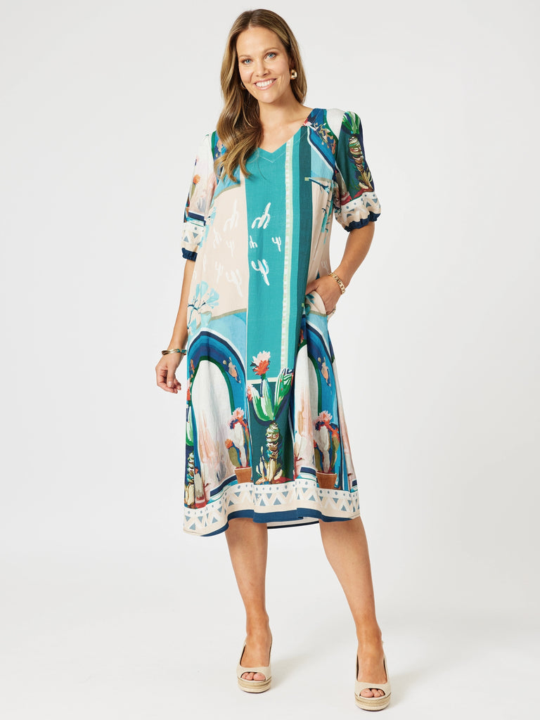 Clarity The Tulum Dress - Blue/Multi
