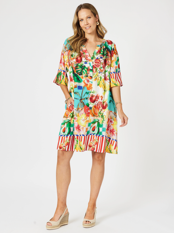 Positano Dress - Orange Multi