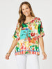 Positano Shell Top - Orange Multi
