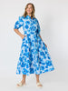 Poppies Floral Print Shirt Dress - Aqua Multi