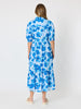 Poppies Floral Print Shirt Dress - Aqua Multi