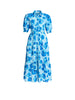 Poppies Floral Print Shirt Dress - Aqua Multi