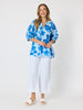Poppies Floral Print Top - Aqua Multi